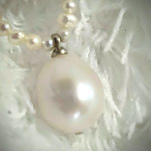 Baroque Freshwater Small White Pearls W Baroque White Pendant Necklace